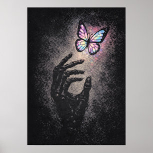 Poster Dopamina Gótica, Saúde Mental, Borboleta Abstrata
