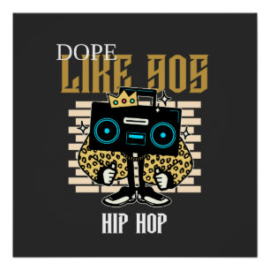 Póster Dope Como o Boombox Streetwear do Hip-Hop dos Anos