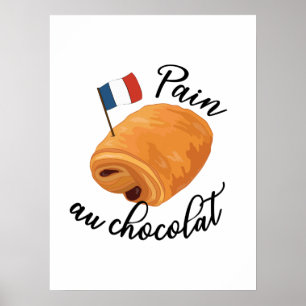 Poster Dor Au Chocolat - Odontologia Francesa Engraçada