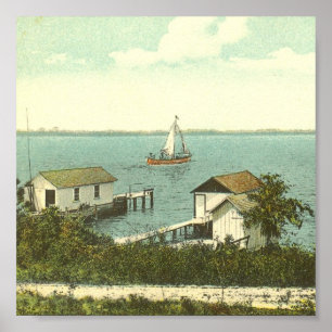 Poster DORA da MONTAGEM, FL - casa de barco Fileira, 1907