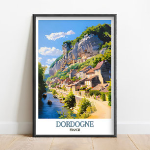 Poster Dordogne França Arte - Dordogne Cartaz - La Roque