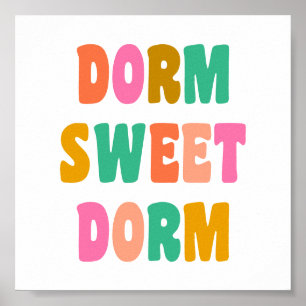 Poster Dorm Sweet Dorm Colort - Letra Verde Rosa