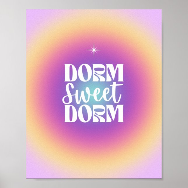 Poster Dorm Sweet Dorm Fuchsia & Aqua Gradient Aura (Frente)