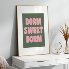 Poster Dorm Sweet Dorm Letras Coloridas Rosa Verde