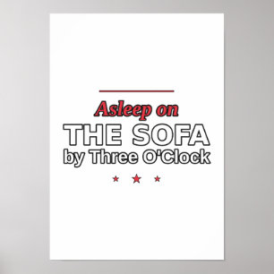 Poster Dormindo no Sofá às Três Horas Cartaz Divertido