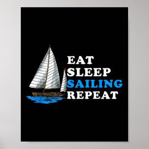 Poster Dormir à vela Repetir Humor Barco Náutico Qu