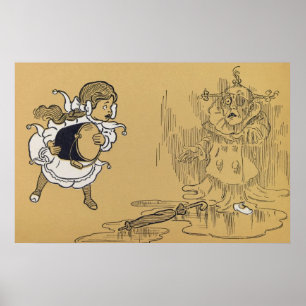 Póster Dorothy que derrete a bruxa má mágico de Oz