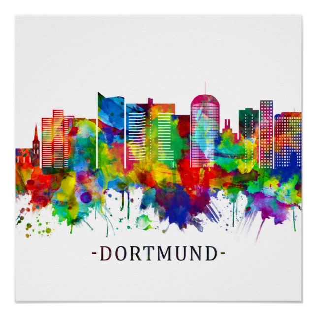Póster Dortmund Germany Skyline (Frente)