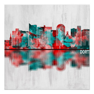 Póster Dortmund Germany Skyline
