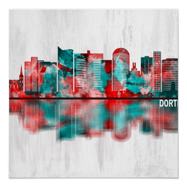 Póster Dortmund Germany Skyline (Frente)