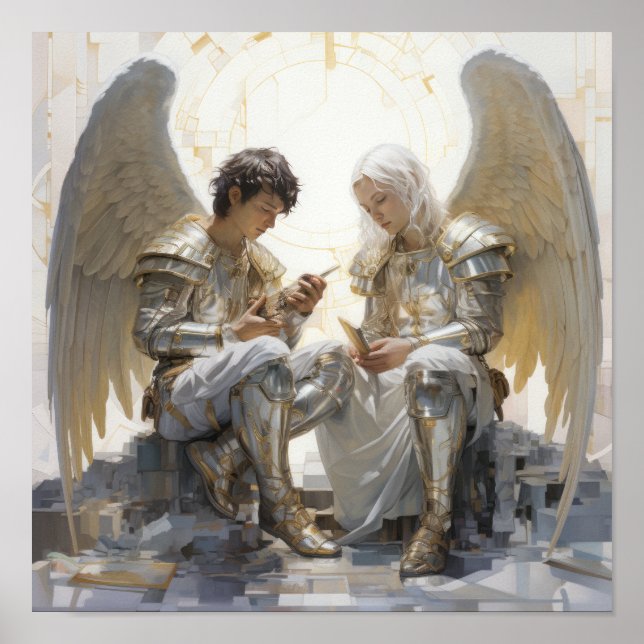 Poster dos anjos celestiais - Linda e Serena Ange (Frente)