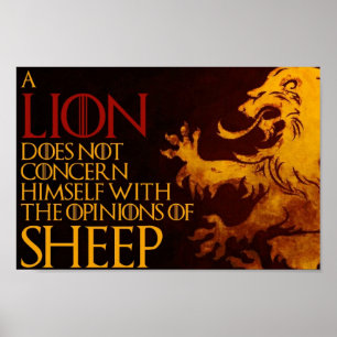 Poster dos carneiros do leão (12" x 8")