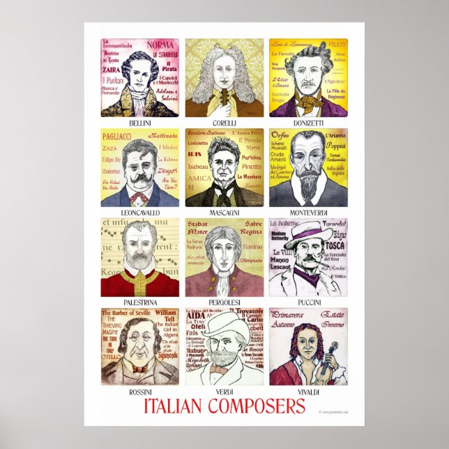 Poster dos compositores italianos (Frente)