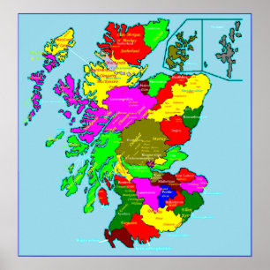 Poster dos condados e dos clãs de Scotland