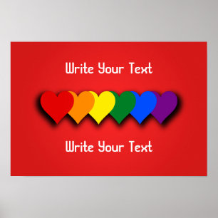 Poster dos corações do orgulho de LGBT