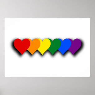 Poster dos corações do orgulho de LGBT