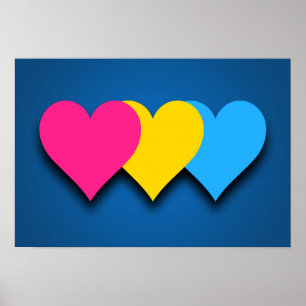 Poster dos corações do orgulho de Pansexuality