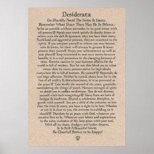 Poster dos DESIDERATA por coroas máximas de