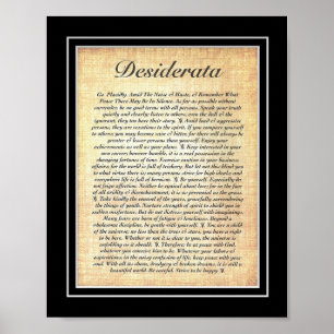 Poster dos DESIDERATA por Ehrmann=Fossil máximo
