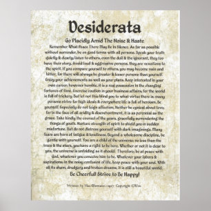 Poster dos DESIDERATA por Ehrmann máximo MUITOS