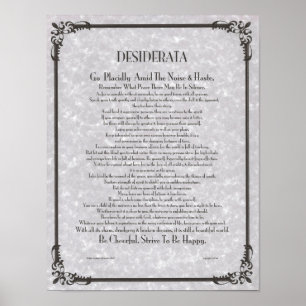 Poster dos DESIDERATA por Ehrmann máximo MUITOS