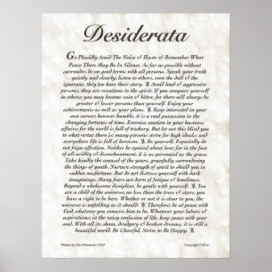 Poster dos DESIDERATA por Ehrmann máximo MUITOS