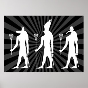Poster dos deuses do Lacrosse - branco na