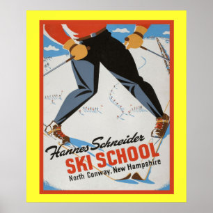 Poster dos esportes de inverno do vintage