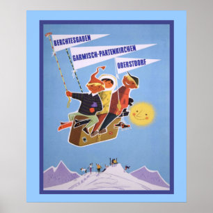 Poster dos esportes de inverno do vintage
