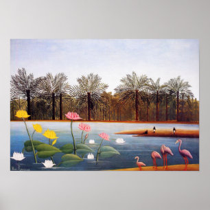 Poster dos flamingos de Henri Rousseau
