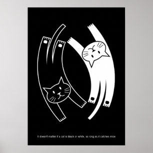 Poster dos gatos de Yin & de Yang (inglês)