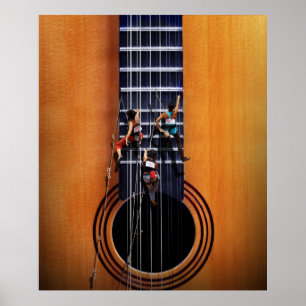 Poster dos montanhistas da guitarra