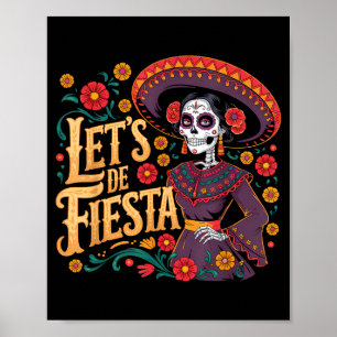 Poster Dos mortos a catrina sugar skull cinco de maio