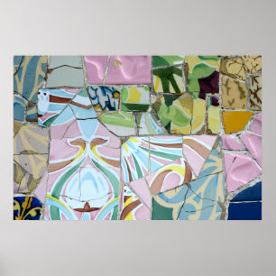 Poster dos mosaicos de Guell do parque