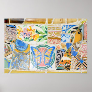 Poster dos mosaicos de Guell do parque