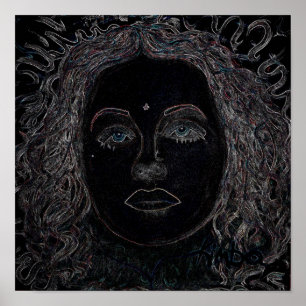 Poster dos olhos azuis 12x12"