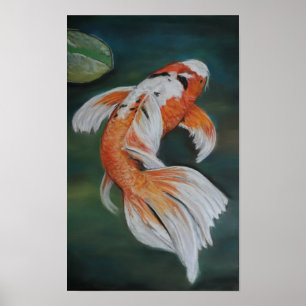 Poster dos peixes de Koi da borboleta
