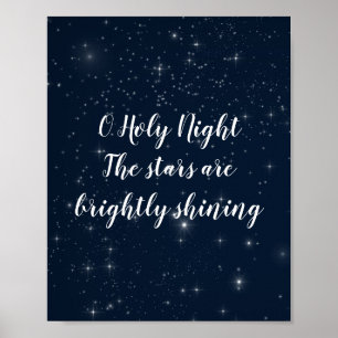 Poster Dos poemas líricos santamente do Natal da noite d