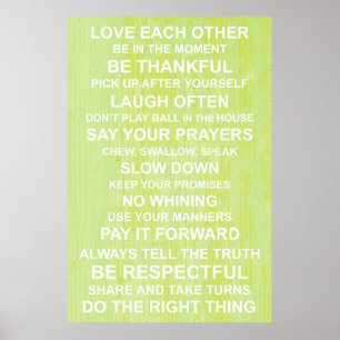 Poster dos valores familiares