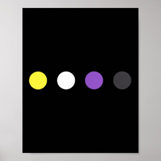 Poster Dots Subtle Nonbinary Flag Enby Pride Trans Lgbtq  (Frente)