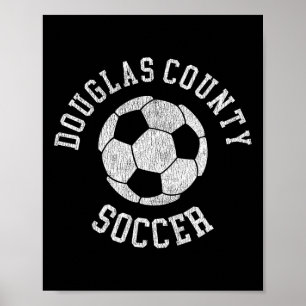 Poster Douglas County Soccer Retro Desgastado Anos 90 Vin