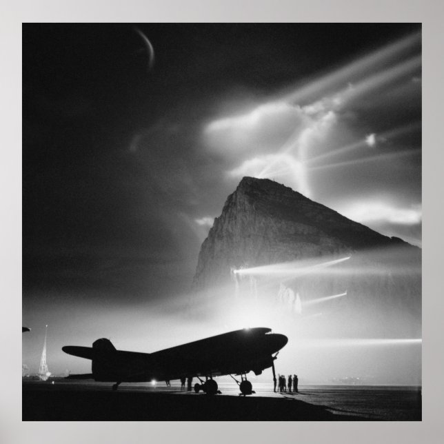 Poster Douglas DC-3 do BOAC em Gibraltar (c1940) (Frente)