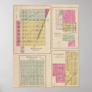 Póster Douglas, Leon, Wingate, e Latham, Kansas