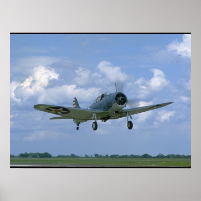 Poster Douglas SBD Dauntless, Voando, Aviões Front_WII (Frente)