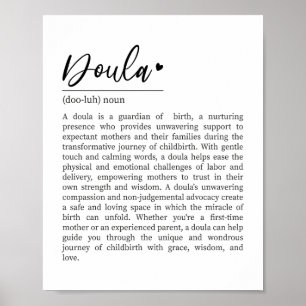 Poster Doula Definition, Doula Gift, presente para Doula