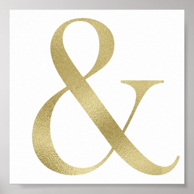 Póster Dourada ampersand wall art, foil (Frente)