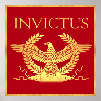 Poster Dourada Antiquado do Invictus