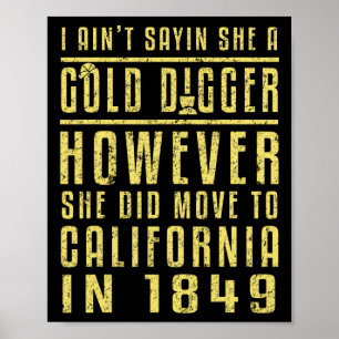 Poster Dourada California Rush Black History Dotada de Po