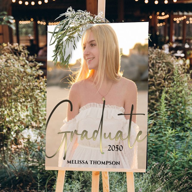 Poster Dourada Caligrafia de Script de Fotografia Preta (Criador carregado)