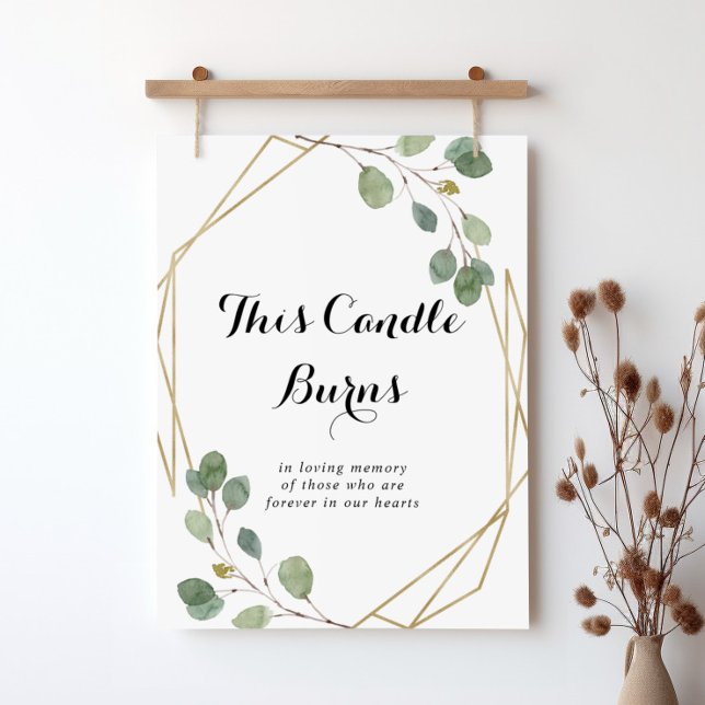 Poster Dourada Caligrafia Geométrica Este Sinal De Velas  (Criador carregado)